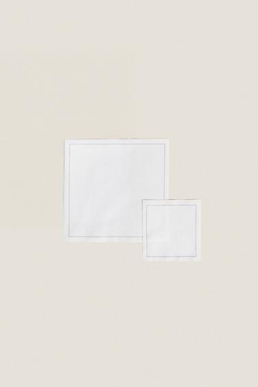 LOT SERVIETTES RÉUTILISABLES (LOT DE 20) - Blanc / Gris de Zara - Image 4