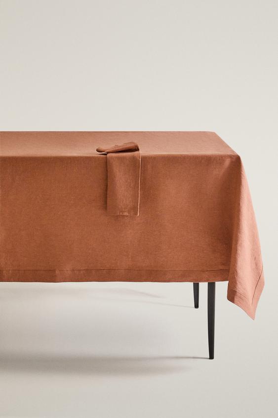 NAPPE LIN LAVÉ COULEUR - Tuile de Zara - Image 0