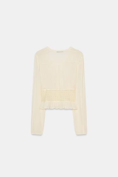 LACE GAUZE SHIRT - Vanilla by Zara - Image 7