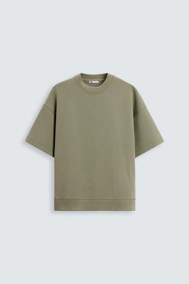 SUDADERA INTERLOCK TÉCNICA - Verde medio de Zara