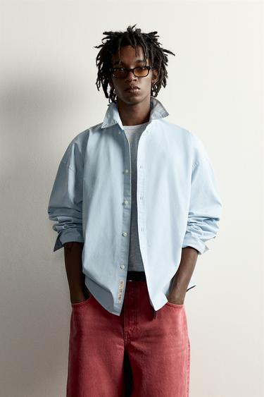 FRUIT OF THE LOOM™ BOXY OXFORD SHIRT — Sky blue 2