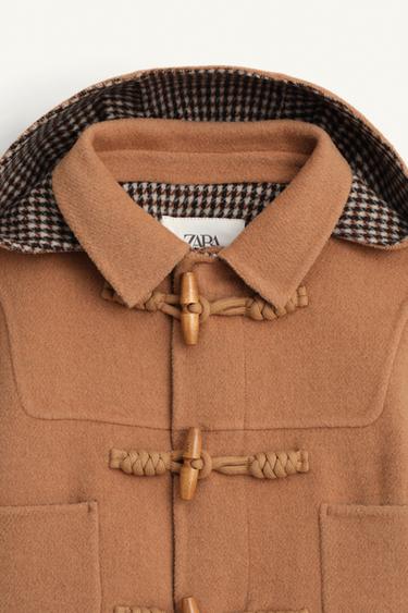 DUFFLE-COAT COURT AVEC LAINE ÉDITION LIMITÉE - Camel clair de Zara - Image 5