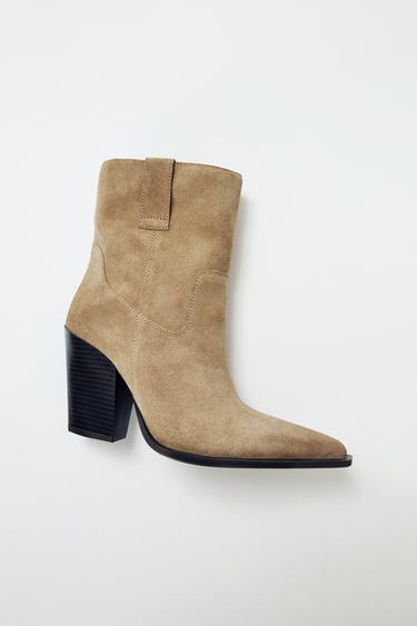 BỐT DA LỘN PHONG CÁCH CAO BỒI - Nâu Cát từ Zara