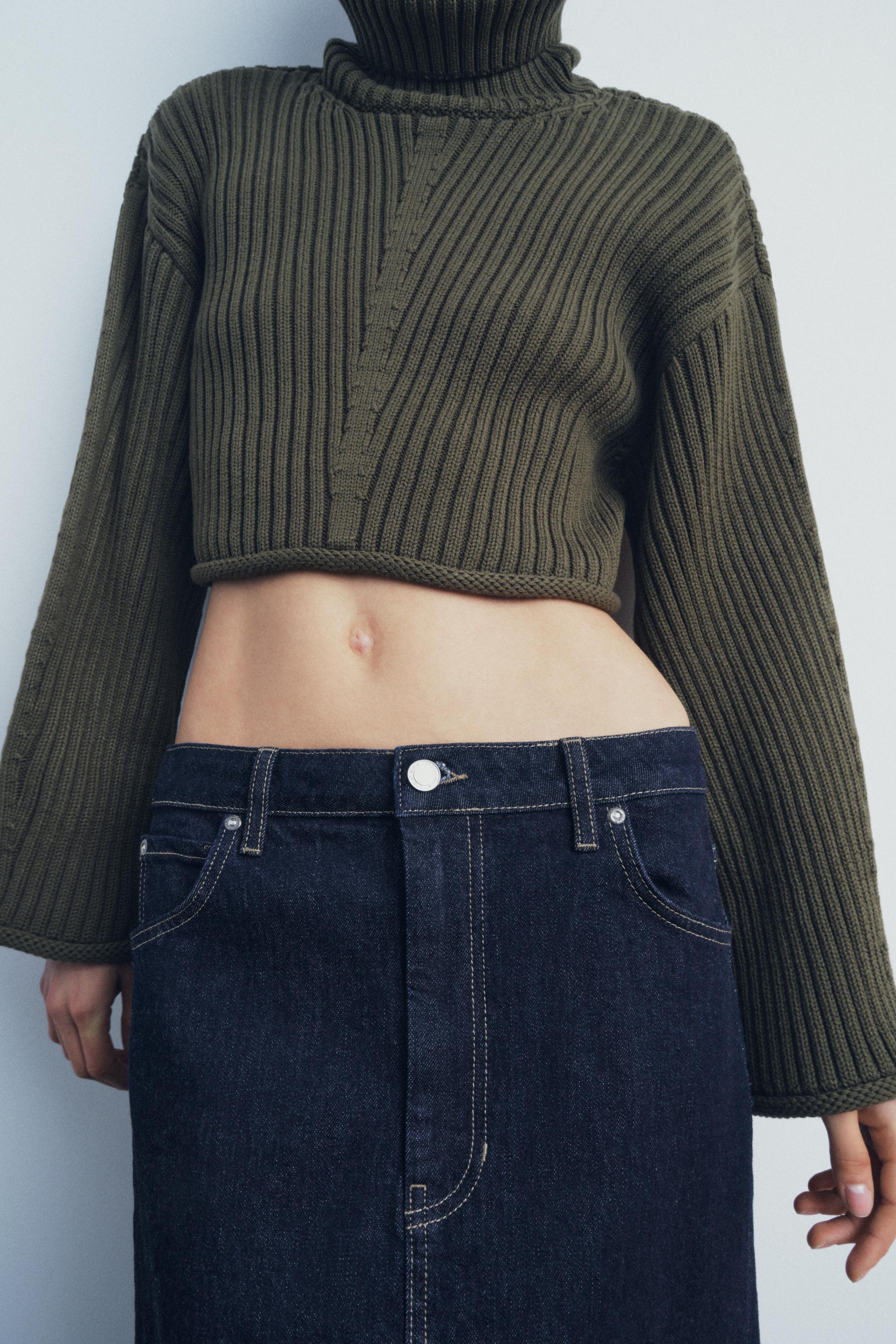 Zara sweater crop top sale