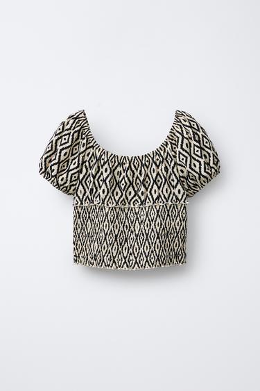GEOMETRIC PRINT TOP - Black / White by Zara - Image 0
