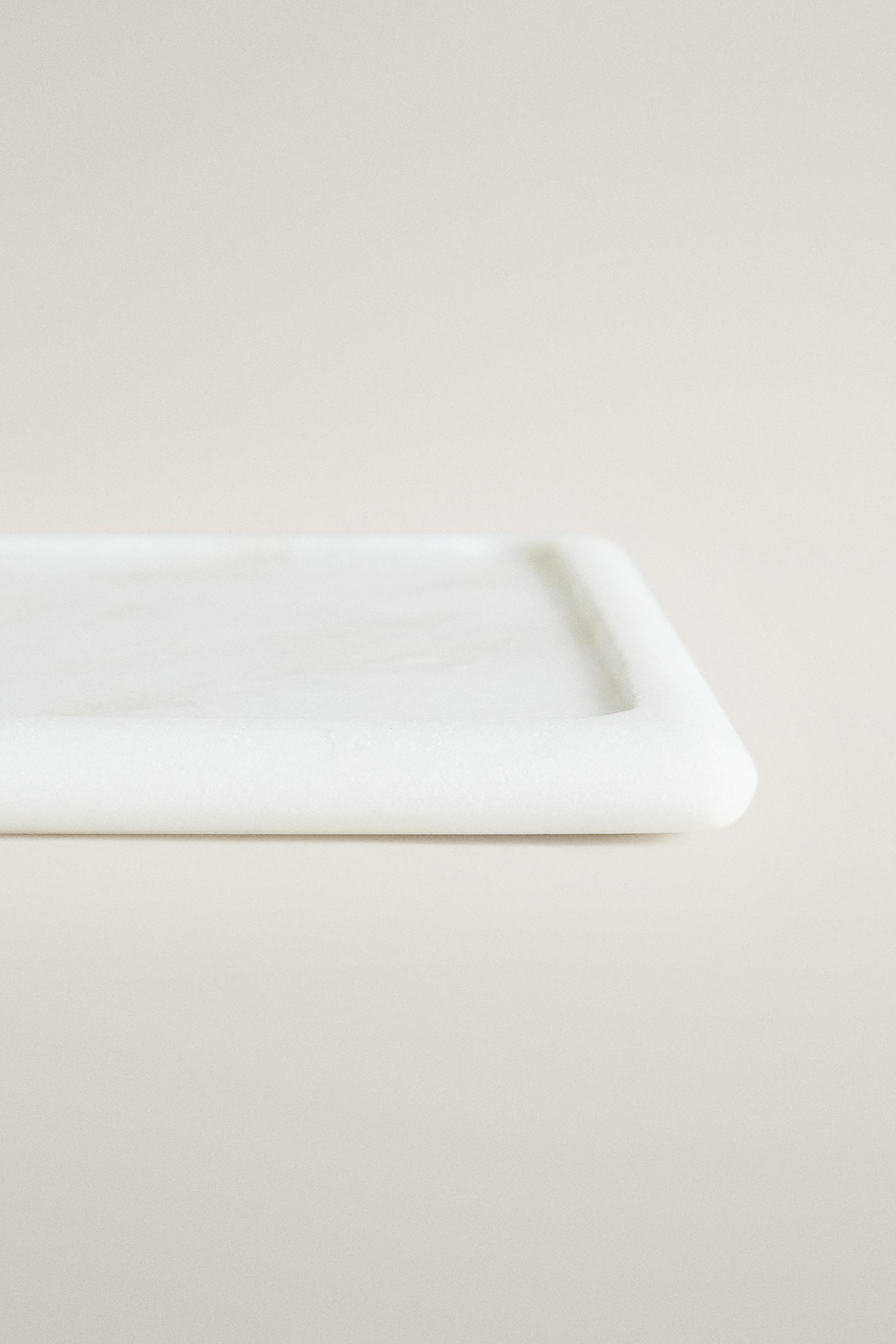 PLATEAU DE BAIN EN MARBRE BLANC