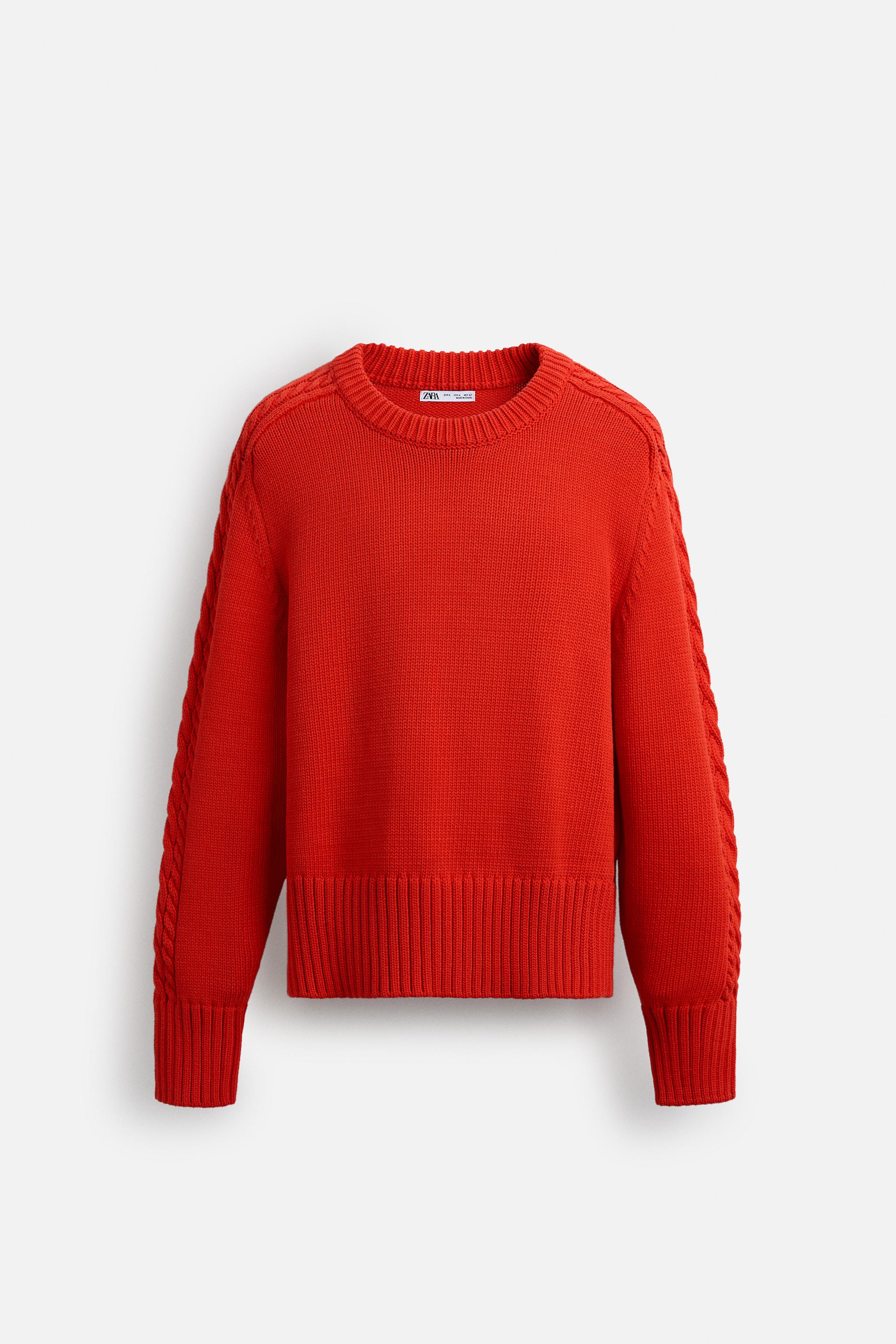ケーブルニットセーター - LIMITED EDITION - レッド | ZARA