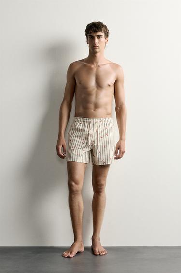 MID-LENGTH CHILLI PRINT SWIM SHORTS - Ecru by Zara - Image 0
