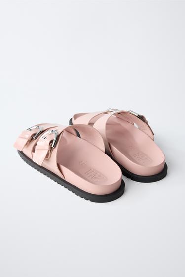 PATENT BUCKLE SANDALS - Pink by Zara - Image 3
