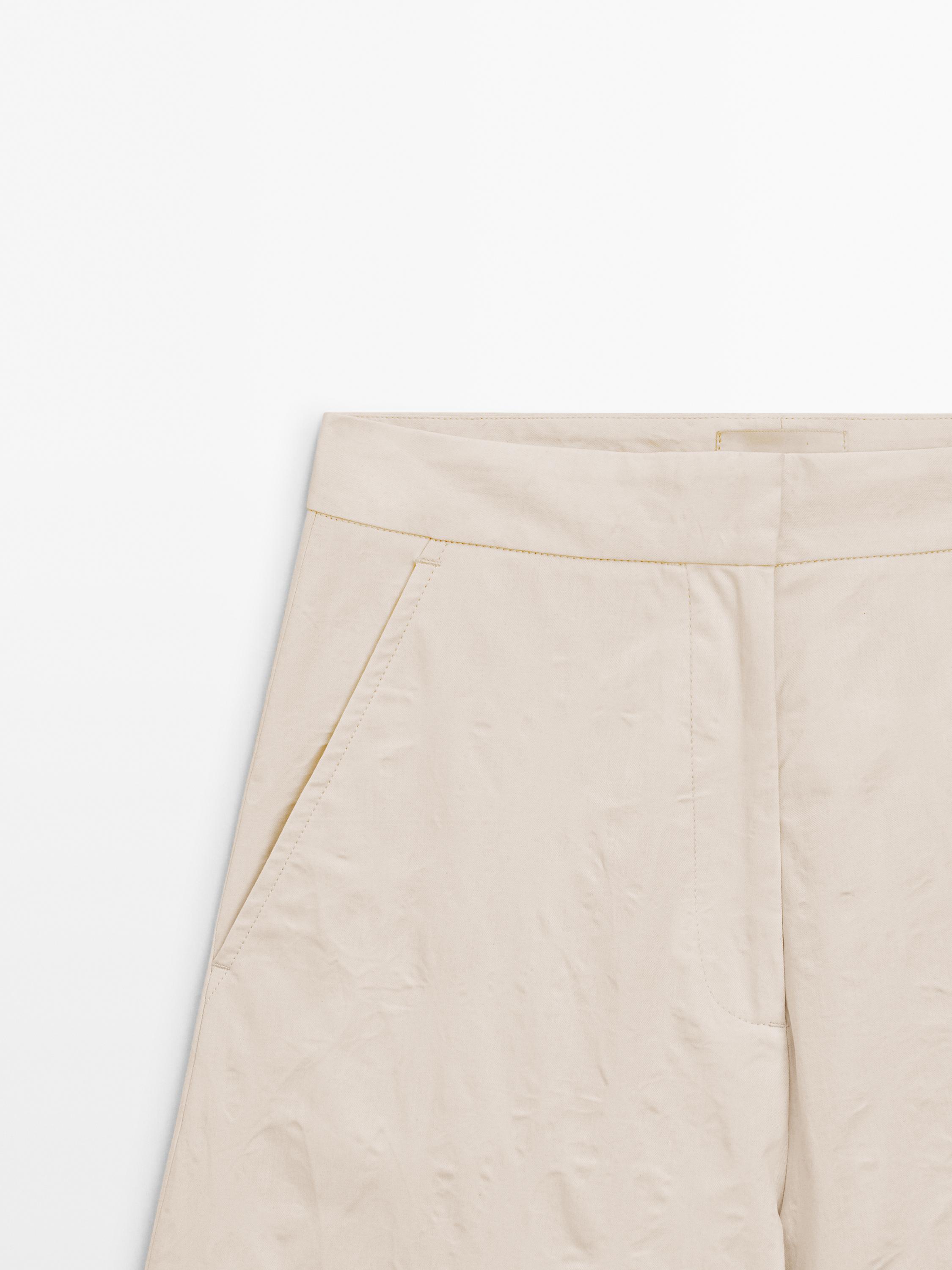 Creased-effect palazzo trousers - Limited Edition - Light beige