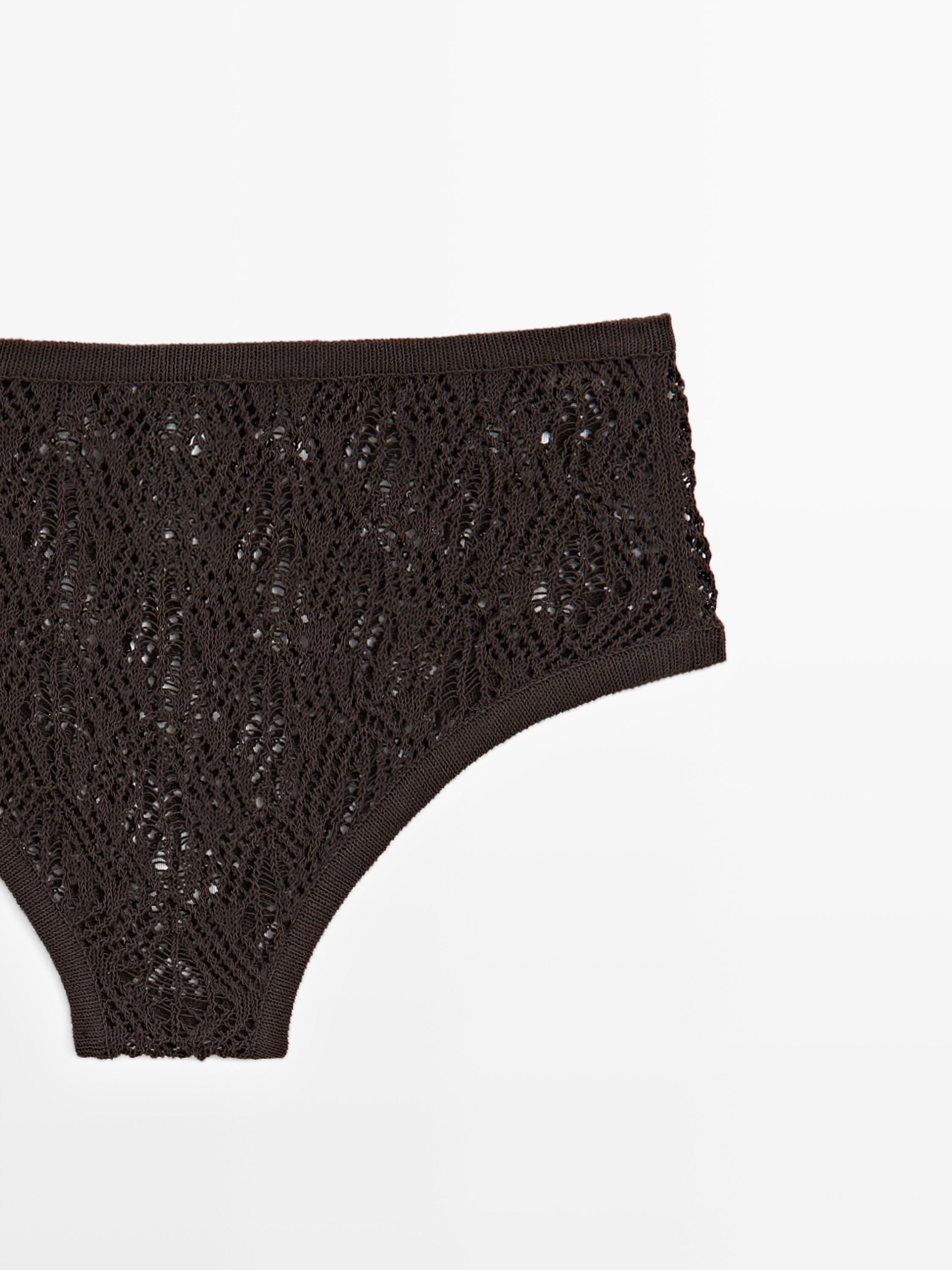 Cotton blend culottes with openwork detail