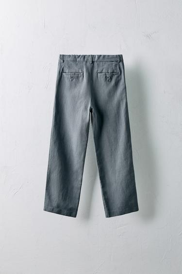 6-10 ANS/ PANTALON COTON LIN LIMITED EDITION - Bleu / Acier de Zara - Image 1