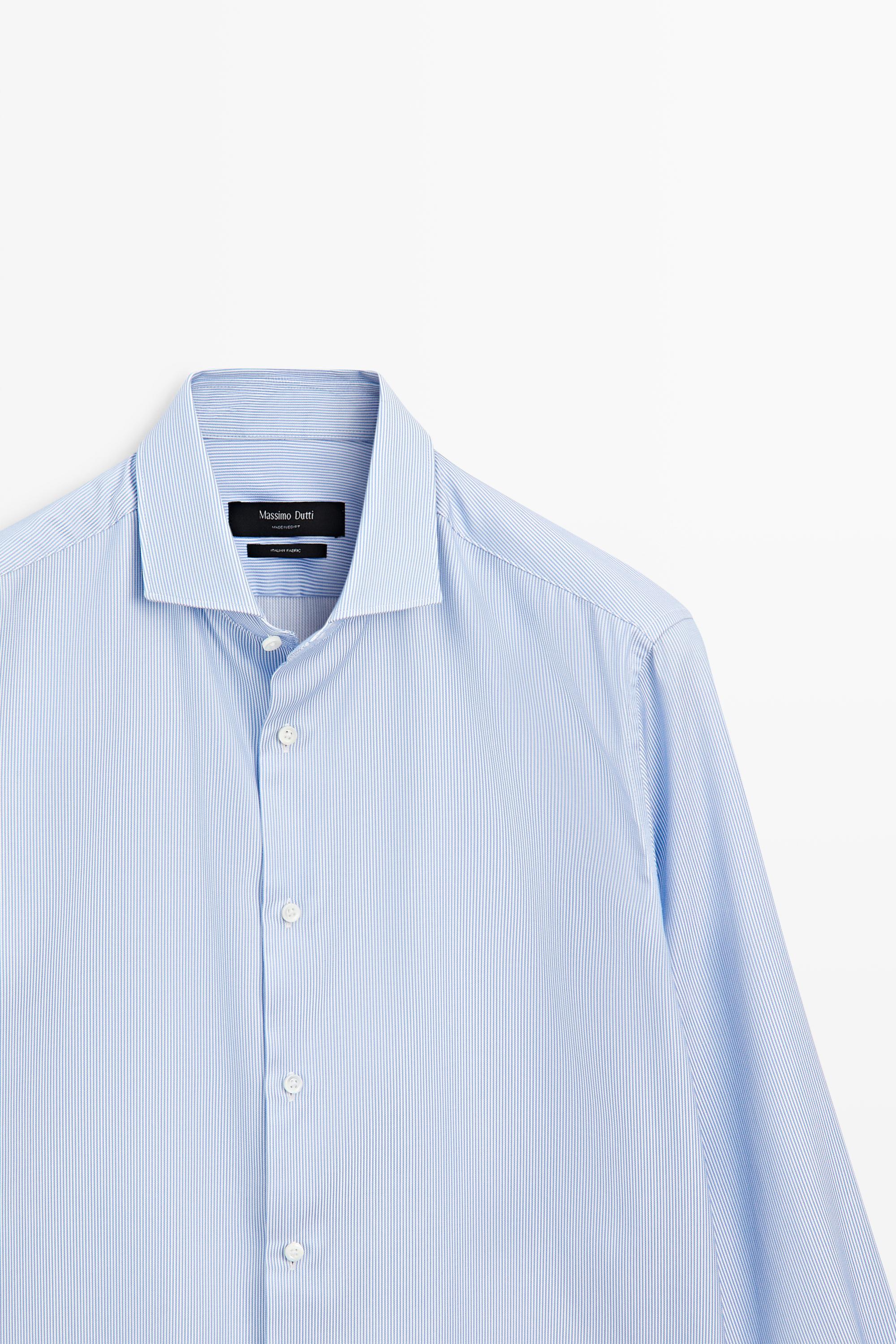 Chemise slim fit à rayures 100 % coton