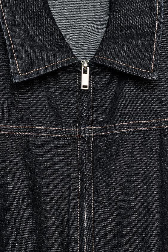 ジップデニムシャツ - ダークインディゴブルー | ZARA Japan / 日本