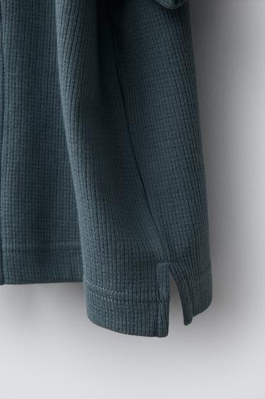 CHEMISE EN MAILLE À TEXTURE - Gris / Bleu de Zara - Image 3