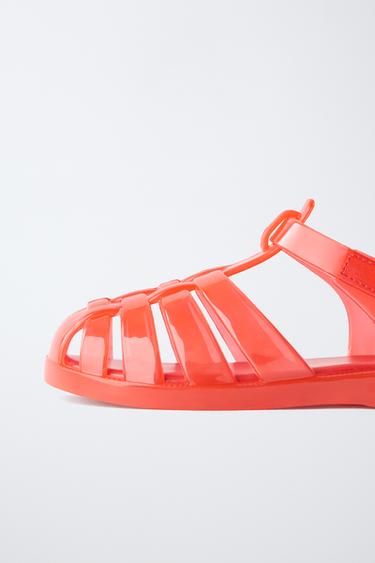 RUBBERISED CAGE SANDALS - Red by Zara - Image 5
