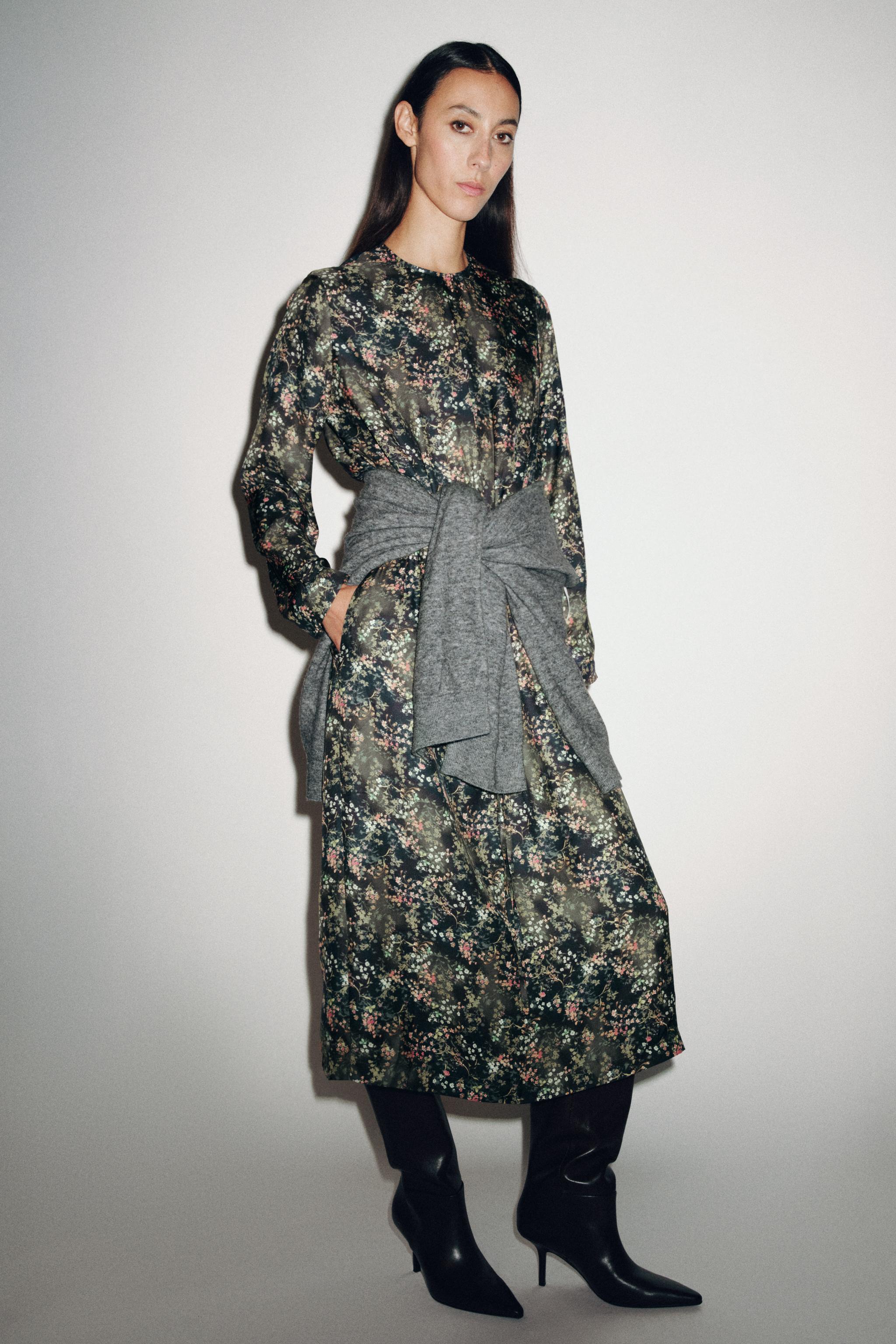 フラワー柄ドレスワンピース - レディース | ZARA 日本