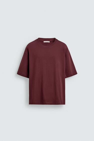 КЕСТЕЛЕНГЕН ЕРКІН ФУТБОЛКА - қою қызыл/экру Zara компаниясынан