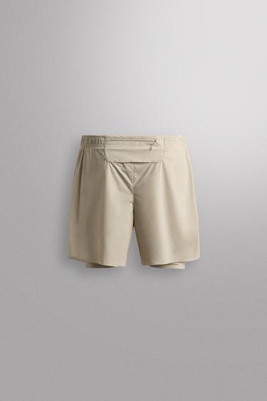 2-IN-1 RUNNING SHORTS - Grey / Beige by Zara - Image 1