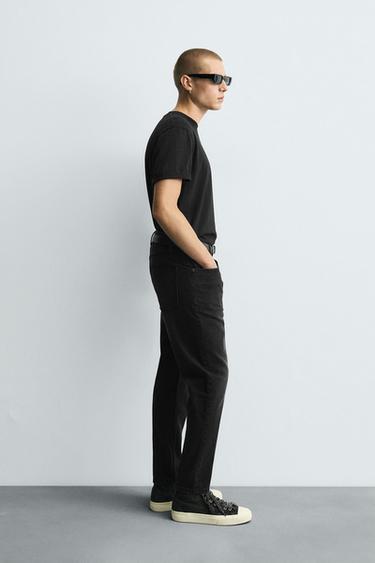 SLIM FIT CROPPED JEANS - Black by Zara - Image 3