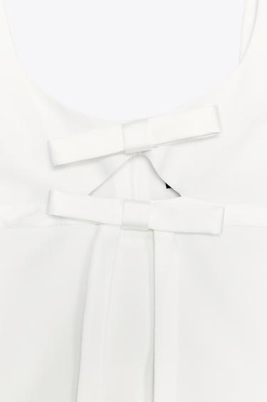 CUT-OUT BOW TOP - Oyster-white by Zara - Image 6