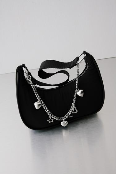 SHOULDER BAG WITH CHARMS - Black by Zara