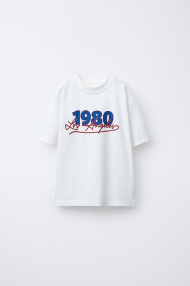 VARSITY-TEKSTILLINEN T-PAITA - White Zaralta