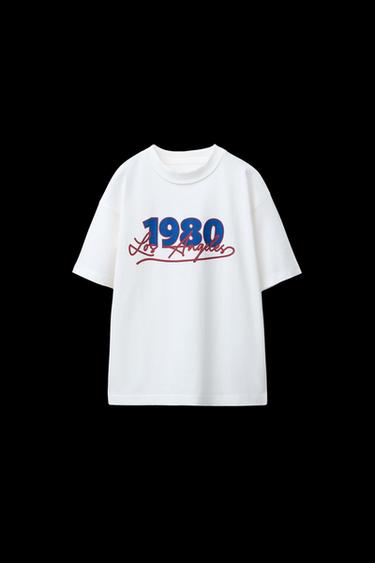 VARSITY SLOGAN T-SHIRT - White by Zara - Image 0