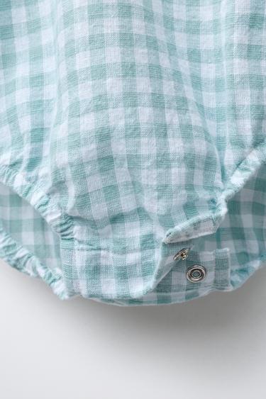 BODY À CARREAUX VICHY - Vert d'eau de Zara - Image 3