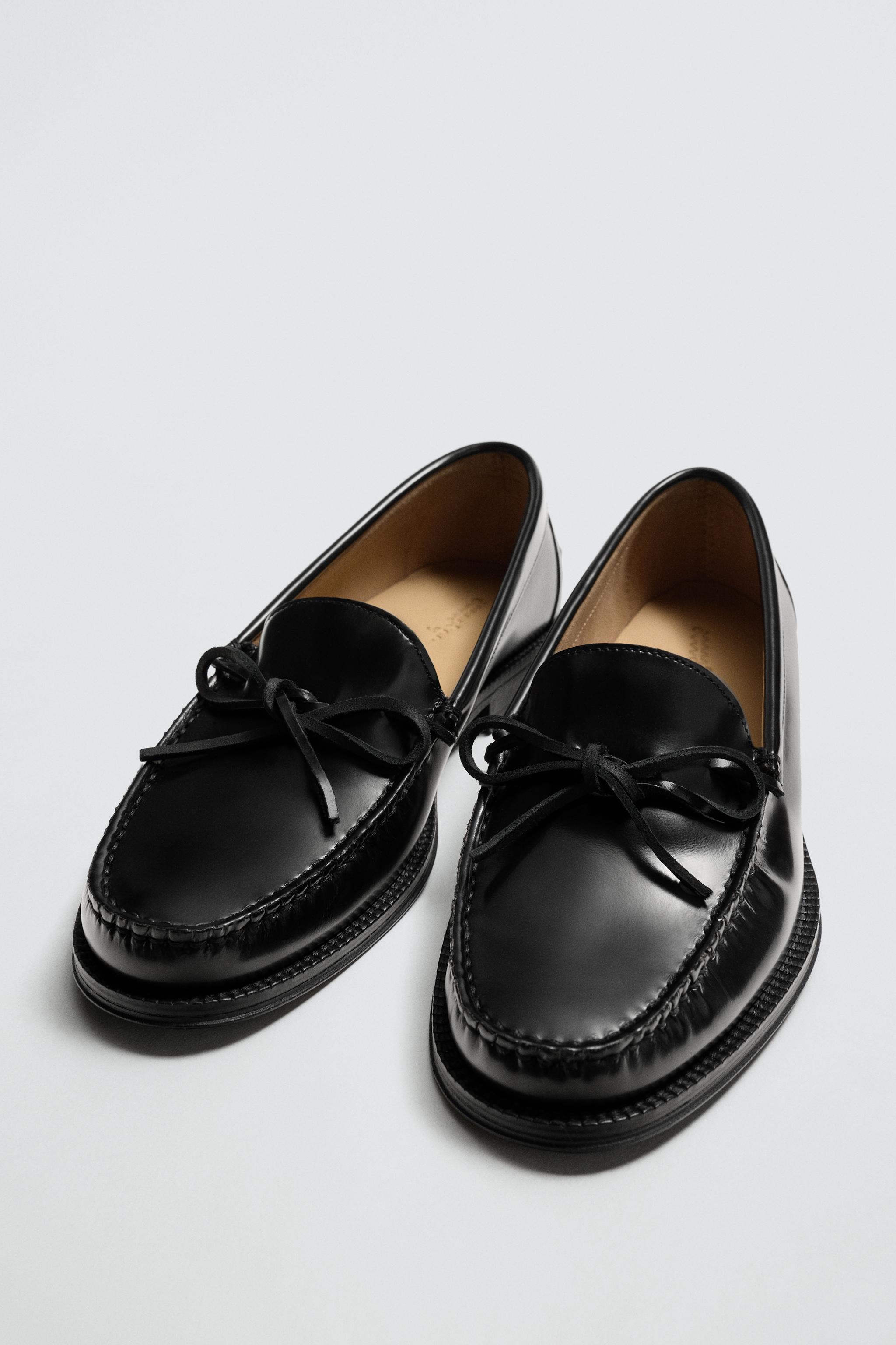 ZARA 黒 レザー ローファー 39 ZARA 黒 レザー ローファー 39