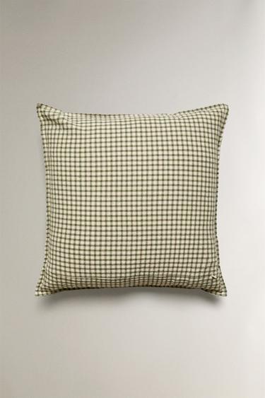 GINGHAM CUSHION COVER - Green by Zara - Image 3