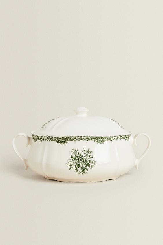 FLORAL EARTHENWARE TUREEN