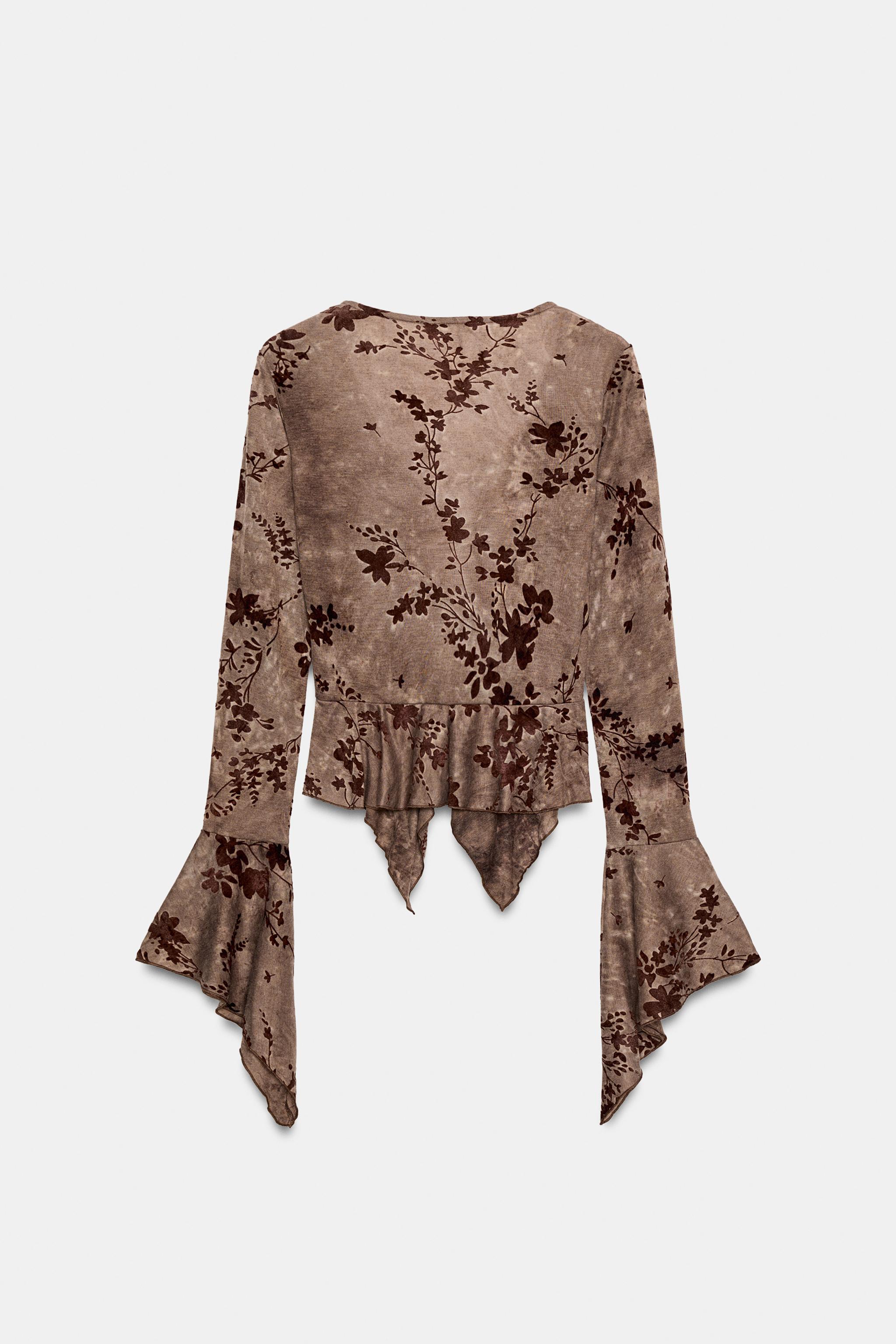 FLOCKED PRINT TOP