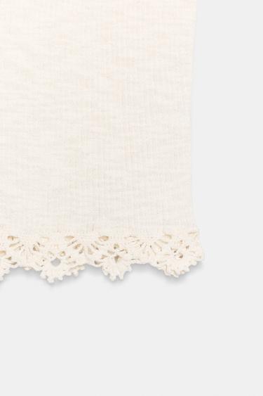 TOP EN MAILLE ET CROCHET AU BAS - Écru de Zara - Image 8