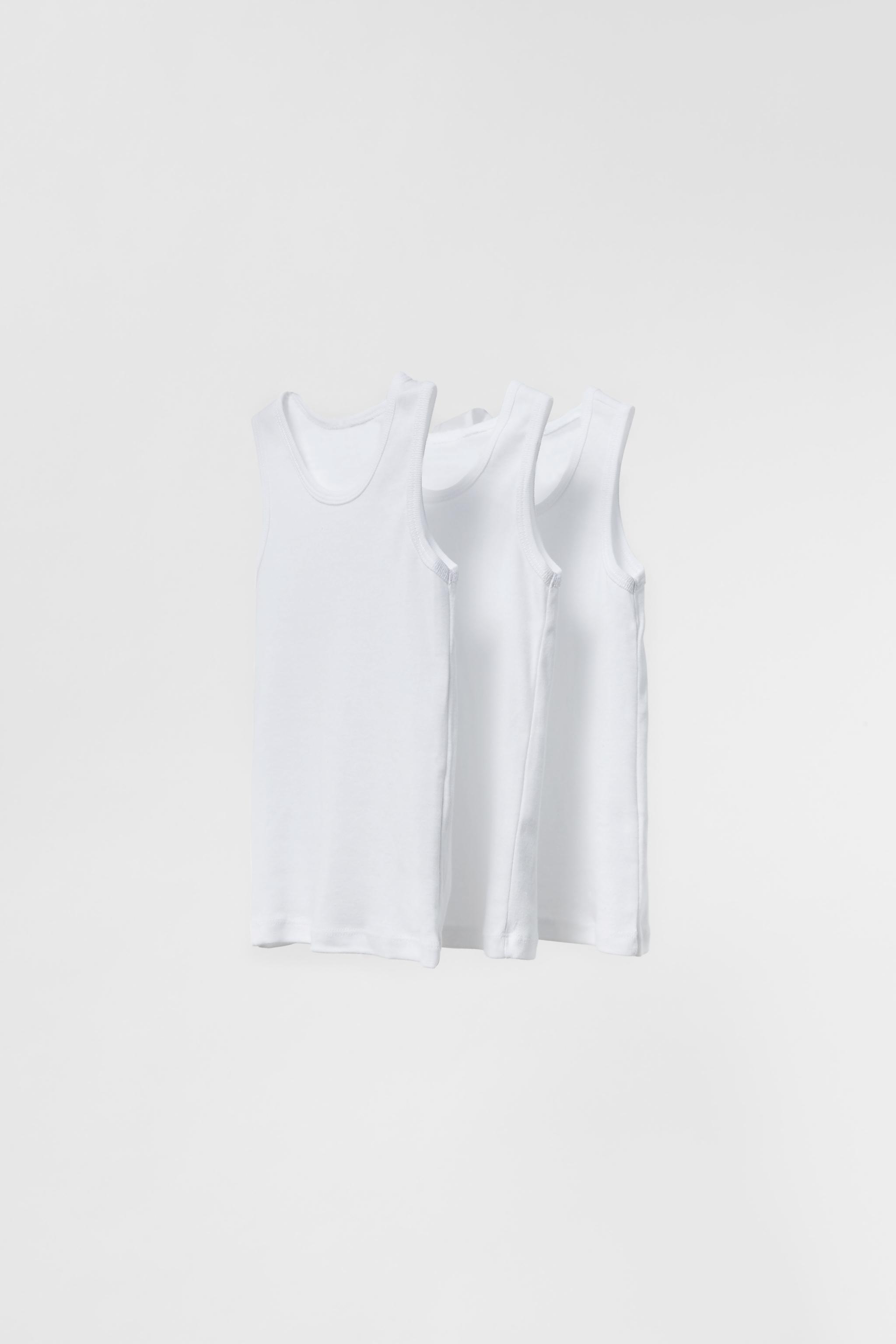 2-6 ANS/ LOT TROIS T-SHIRTS SANS MANCHES BASIQUES