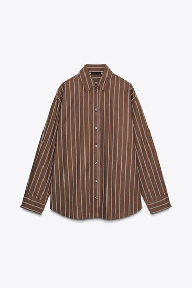 OVERSIZE SHIRT - Dark brown by Zara