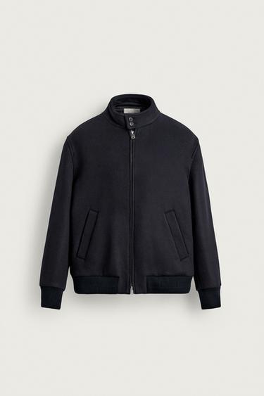 Zara WOOL BLEND JACKET MANTECO® ORIGINS - Navy blue