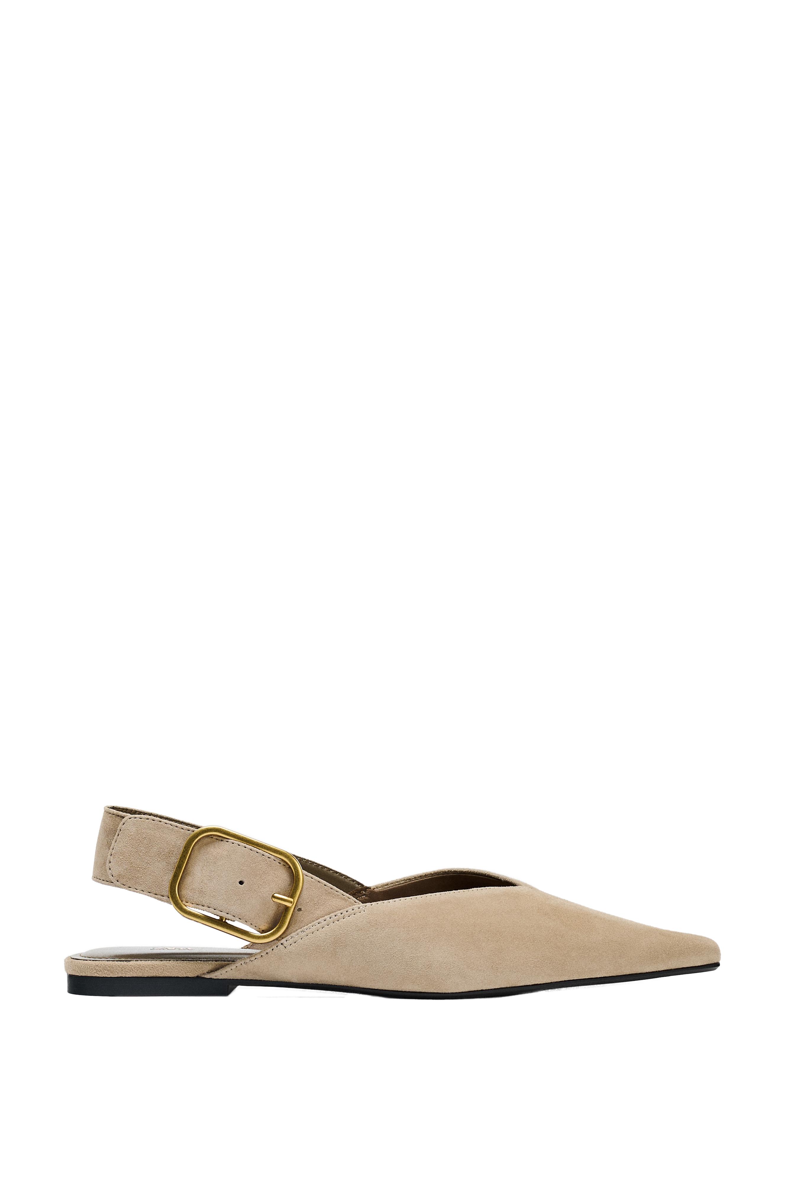 SAPATO SEM ENCOSTO COM FIVELA DE CROUTE - Bege | ZARA Brasil