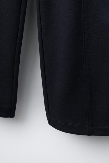 SEAM DETAIL WIDE-LEG TROUSERS - Navy blue by Zara - Image 3