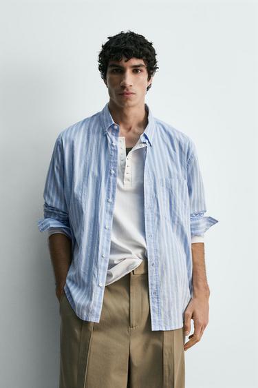 STRIPED SHIRT WITH POCKET - 981 by Zara