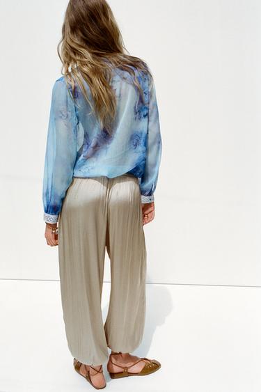 FLORAL PRINT BLOUSE - Blue/White by Zara - Image 3
