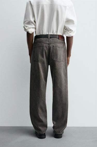 WASHED STRAIGHT FIT JEANS - Brown by Zara - Image 2