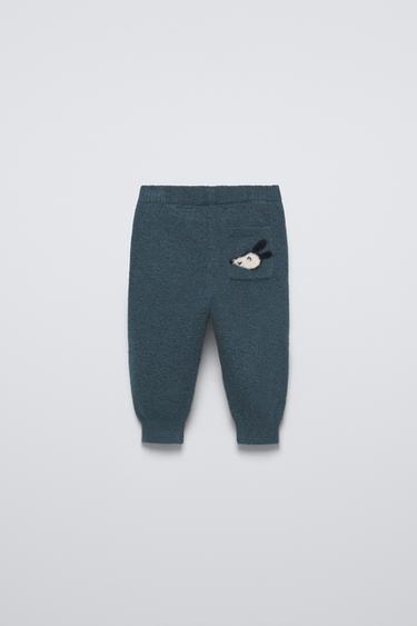 KNIT TROUSERS WITH POCKET - Petrol blue by Zara - Image 1