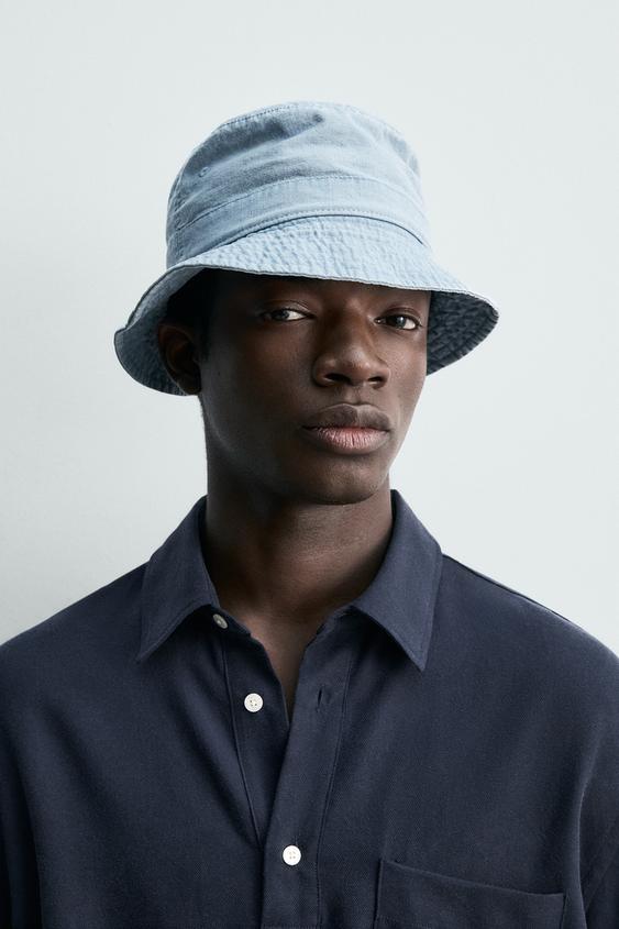 COTTON CHAMBRAY BUCKET HAT from Zara - $39.90