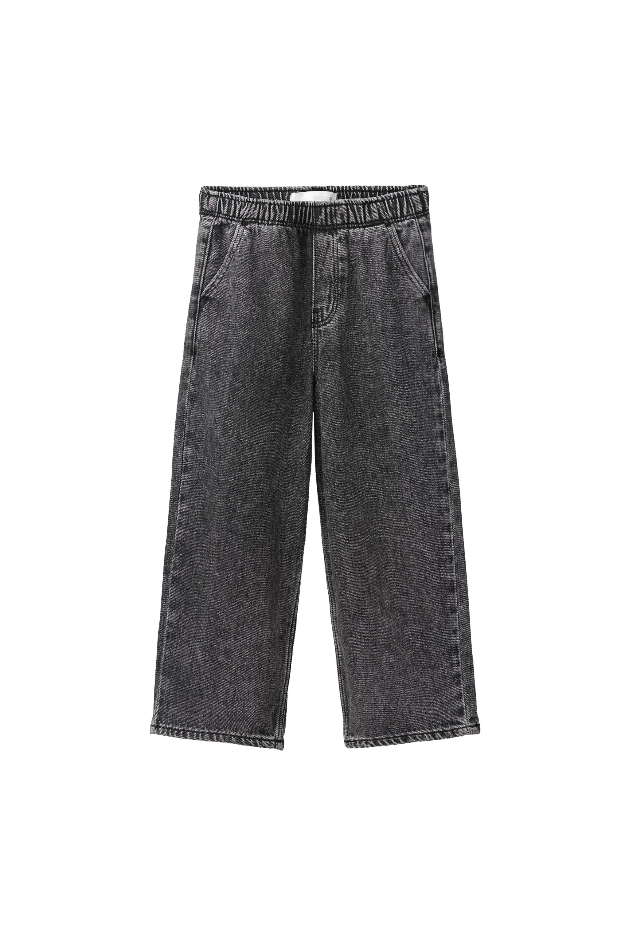 ウォッシュ加工ルーズフィットデニムパンツ - ブラック | ZARA Japan