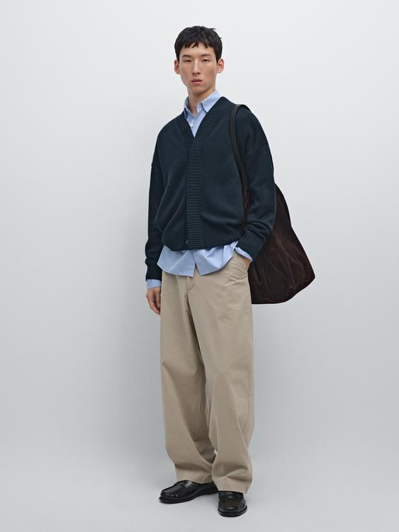 Wool blend V-neck cardigan