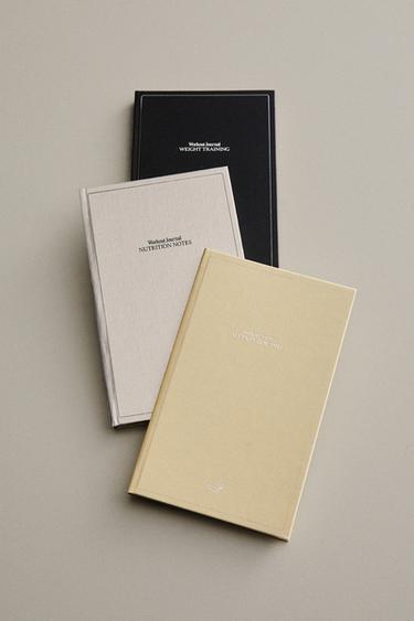 TRAINING NOTEBOOK SET (SET OF 3) - Grey / Beige by Zara