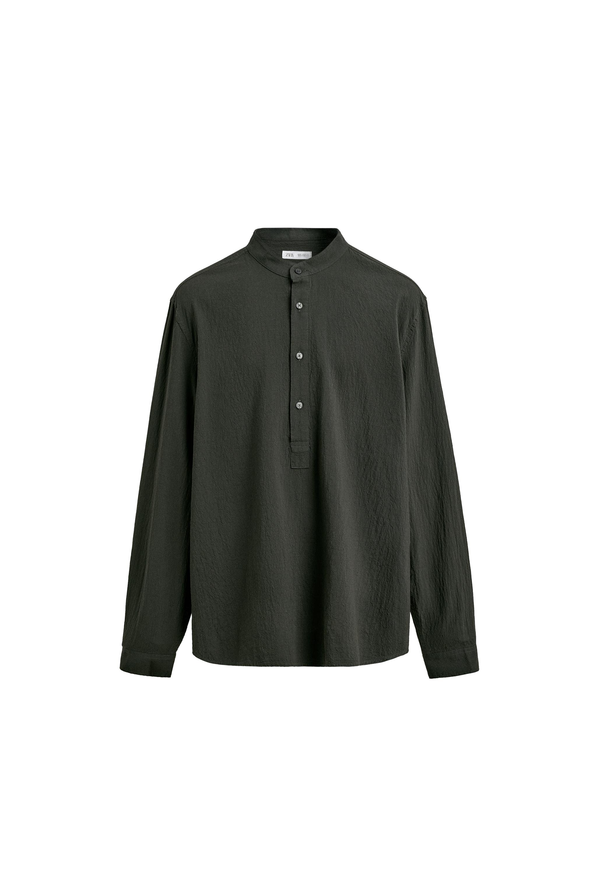 CREASED-EFFECT SHIRT - Dark khaki | ZARA South Africa