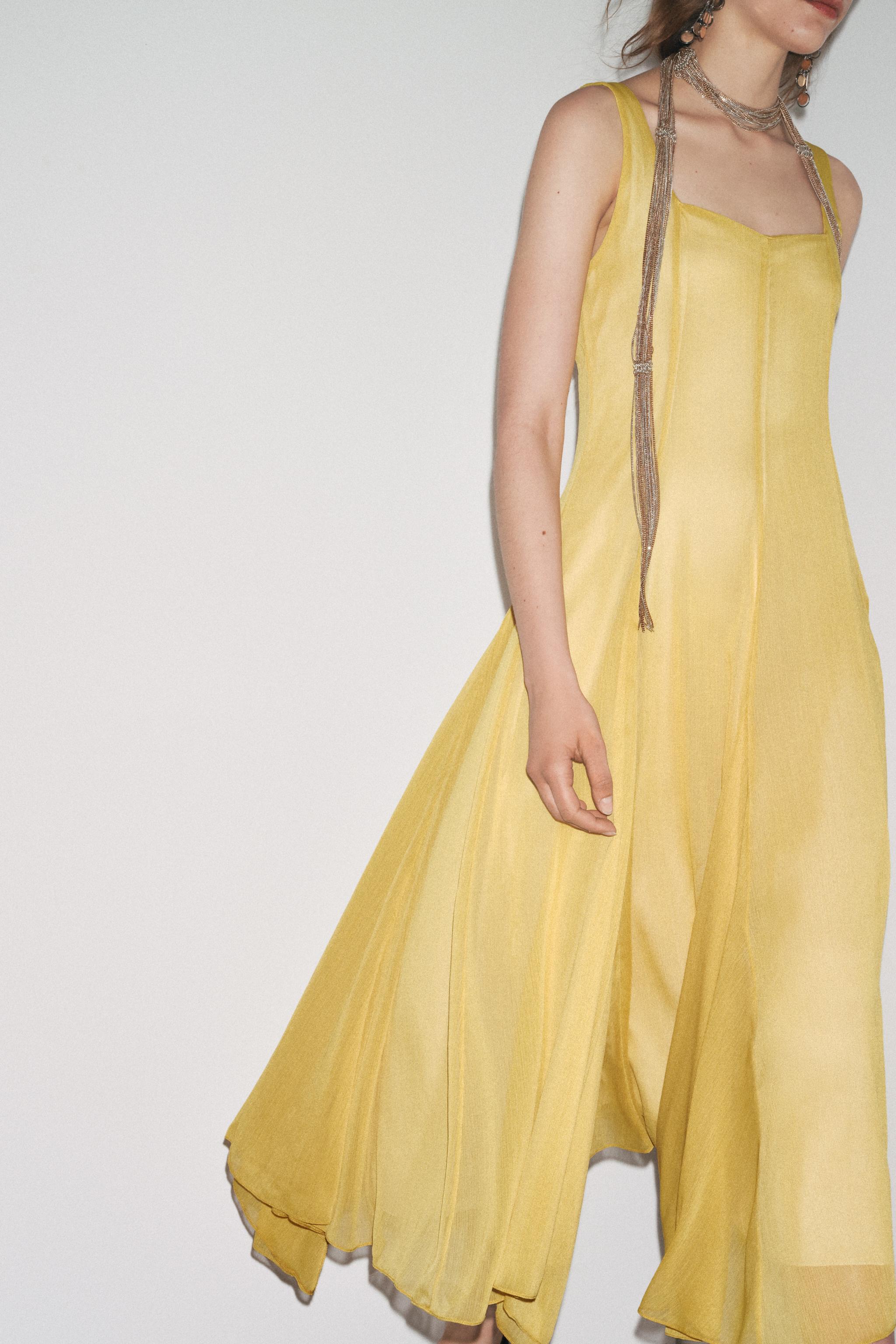 MIDI DRESS ZW COLLECTION - Mid-yellow | ZARA United States