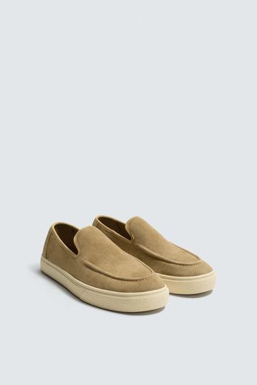 MOCASÍN PIEL CASUAL - Beige de Zara